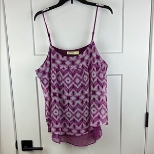 Faded Glory Women's Top Patterned Purple Size XL (16-18) e